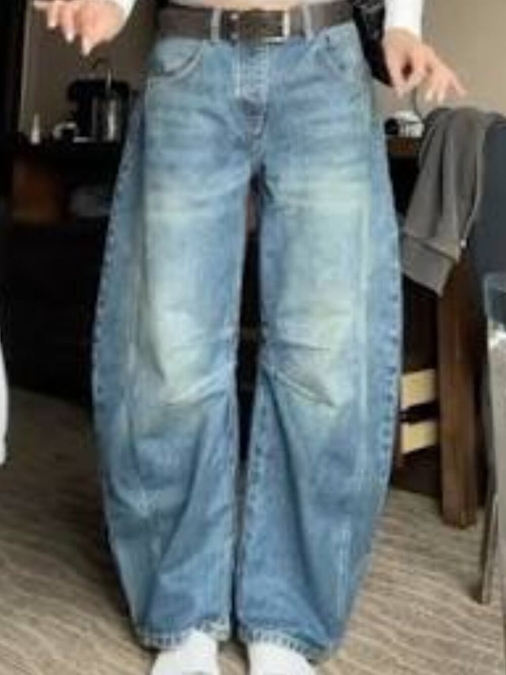 We The Free lucky you mid rise barrel jeans button fly oversized curved sz 29 - Picture 3 of 12